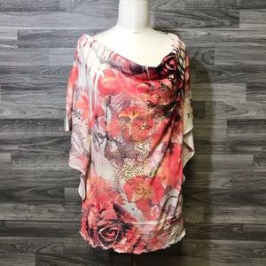 Style and Co. Flower Print Petal Rose Top